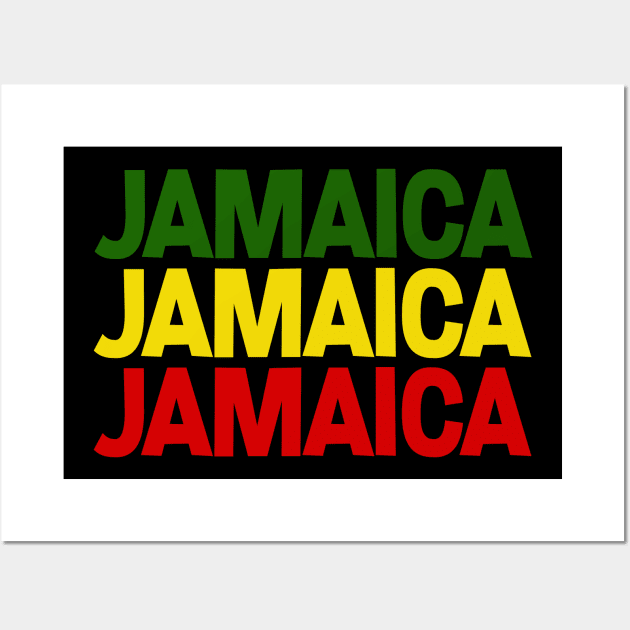 Jamaica Jamaica Jamaica Rasta Colors Wall Art by alzo